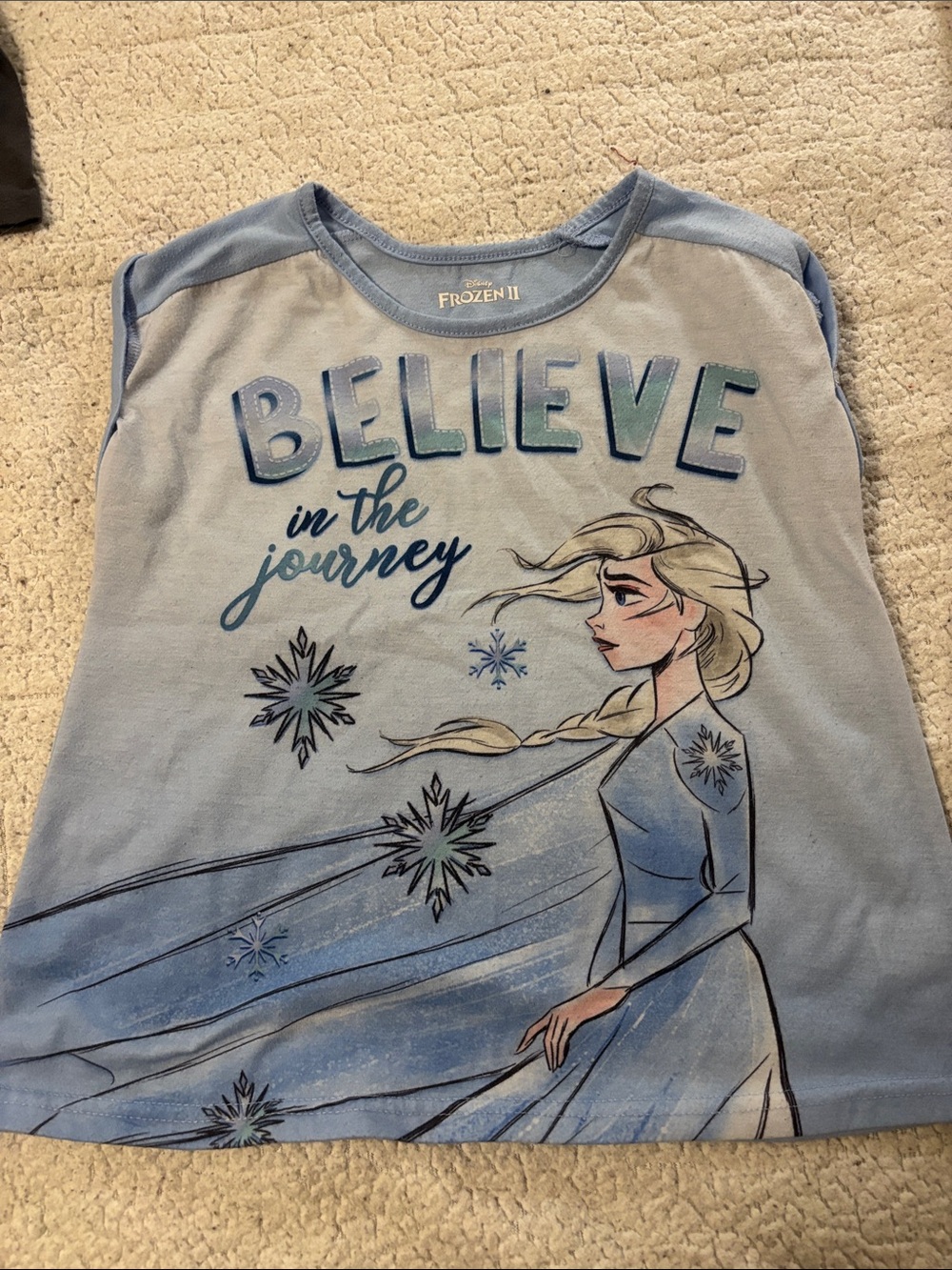 Disney Frozen II Elsa 'Believe in the Journey' Light Blue Graphic Tee
